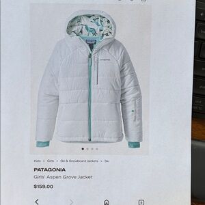 Patagonia White Kids Medium Ski Jacket Bear and Moose Lining